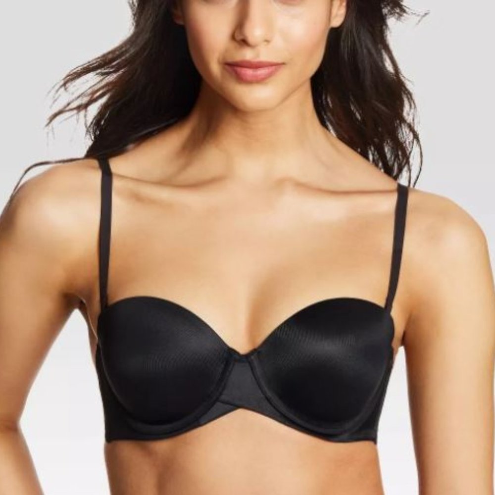 Maidenform Black Women's Stay Put Strapless Bra